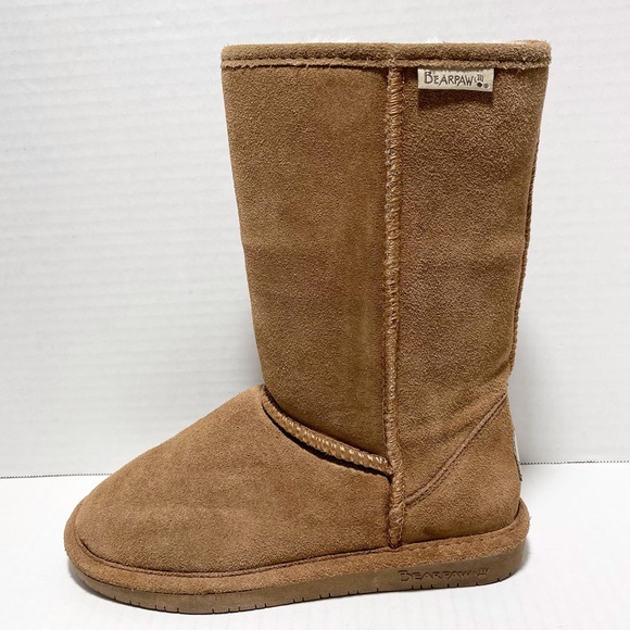 BearPaw Emma Tall Suede Sheepskin Winter Boots - Picture 1 of 16